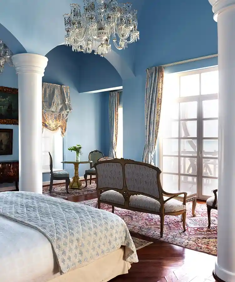 Classic hotel room at La Maison Bleue el Gouna, featuring timeless furniture and a cozy, traditional ambiance.